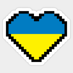 Ukraine Flag Pixel Art, Ukranian Flag  pixel art Sticker